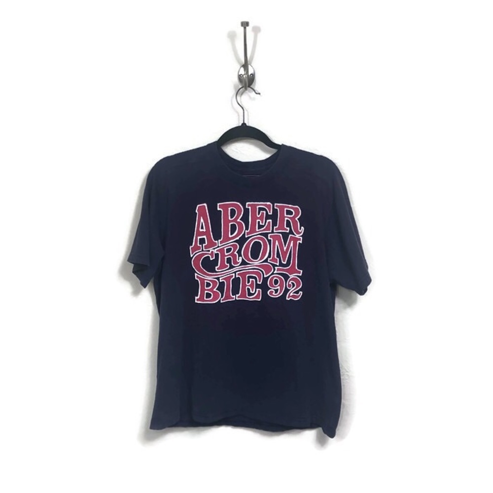 Vtg Abercrombie & Fitch Mirror Logo Tee Shirt L Y2K